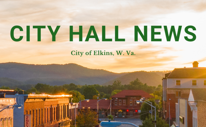 Banner showing streetscape of downtown Elkins, WV