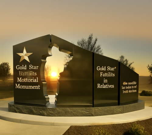 A rendering of the Gold Star Families Monument in Elkins, WV