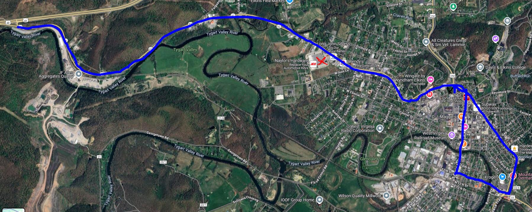 An image of a parade route in Elkins, WV