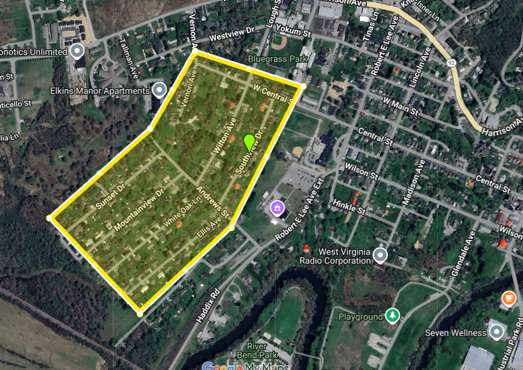 An image showing the area affected by South View Ave water main break, 10/25/2025