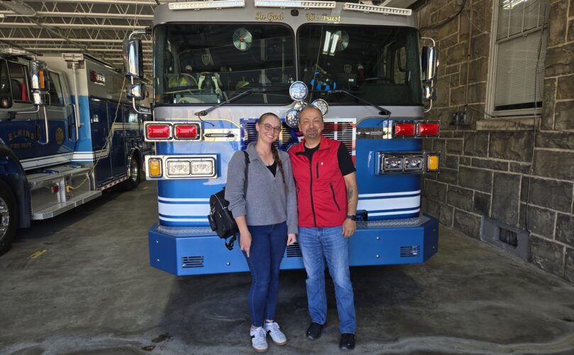 An image of Davis & Elkins College student Alexis Herndon and Mayor Jerry Marco, Elkins, WV, Oct. 1, 2025