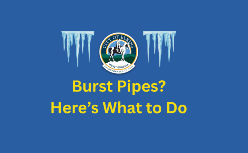 an image reminding Elkins WV residents how to prevent frozen, even burst pipes.
