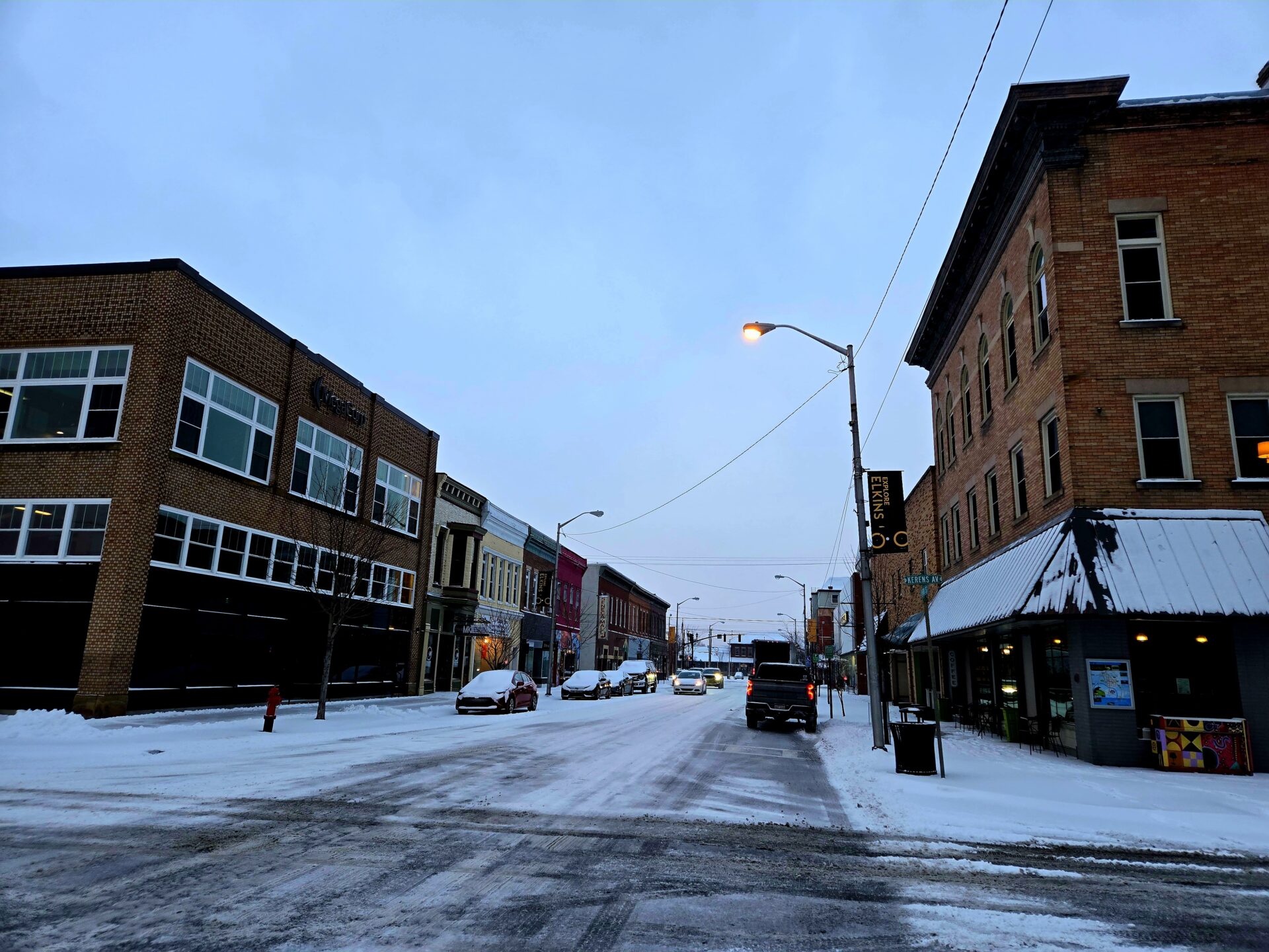 An image of downtown Elkins, Jan. 2026, Elkins, WV