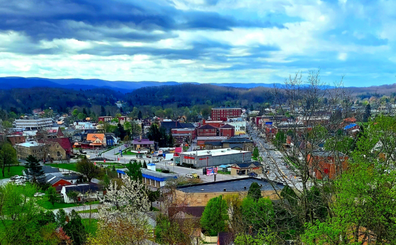 A view of Elkins, WV, from the D&E campus.