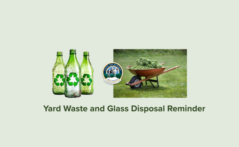 An image explaining proper Yard Waste and Glass Disposal, Elkins, WV.