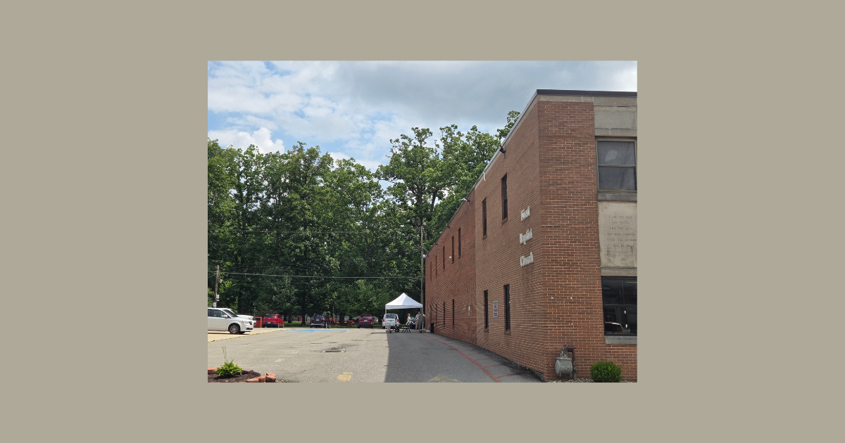 Photo of First Baptist Church- and how it's helping with Flood Relief efforts, Elkins, WV.